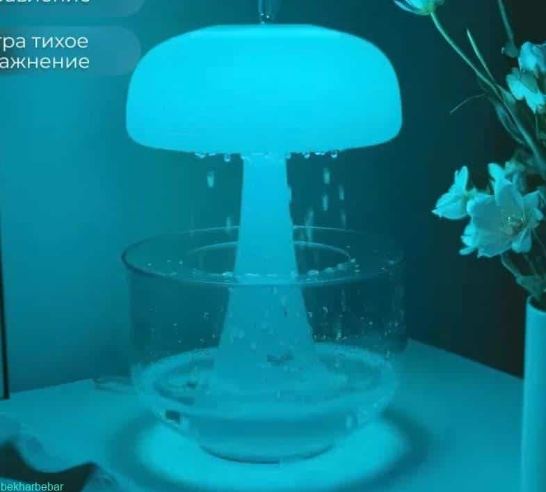 بخور سرد طرح قارچ با صدای باران دارای کابل USB
